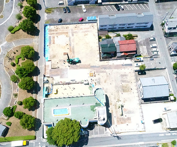 富士文化幼稚園　上空から現場を撮影1