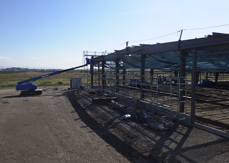 シンワ御津工場建設工事(鉄骨工事)2