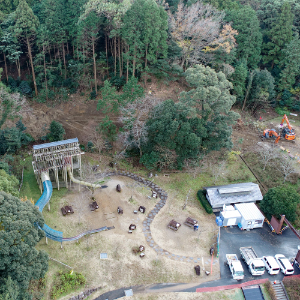 東三河ふるさと公園内の御油側と御津側を結ぶ新しい園路をつくる工事1