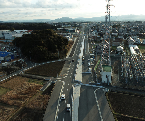 東三河環状線(大崎工区)の4車線化に向けた道路改良工事2