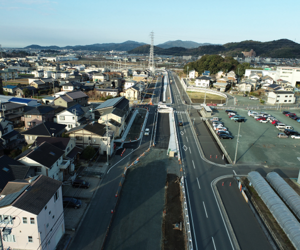 東三河環状線(大崎工区)の4車線化に向けた道路改良工事1