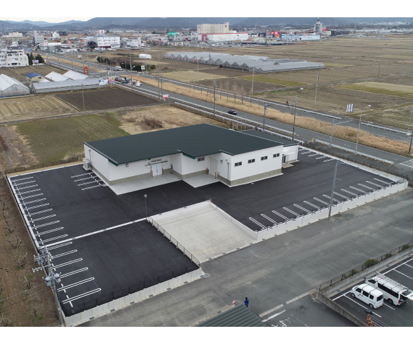 工事名:東三温室園芸農業協同組合 大葉集出荷貯蔵施設 建屋新築工事(外観写真)1